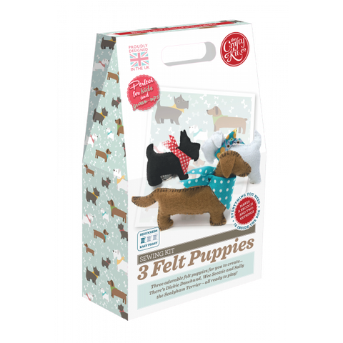 3 Felt Puppies Sewing Kit