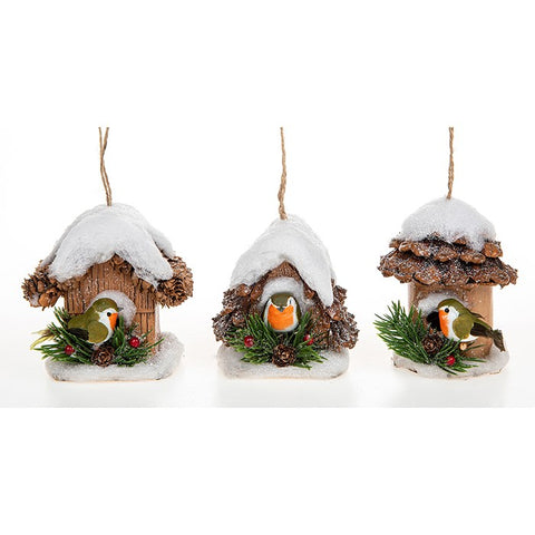 Snowy Pine Xmas Bird House Small