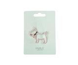 Rose gold diamante puppy brooch