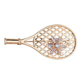 Gold Finish Tennis Racket Brooch
