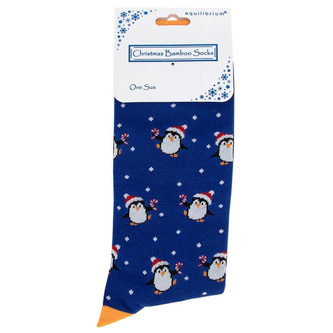 Men's Christmas Bamboo Socks - Penguin
